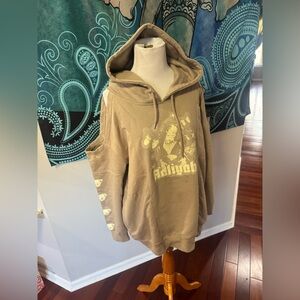 Aaliyah Beige Hoodie with Butterfly Print